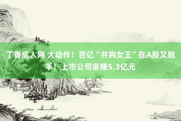 丁香成人网 大动作！百亿“并购女王”在A股又脱手！上市公司豪赚5.3亿元