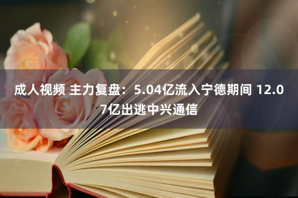 成人视频 主力复盘：5.04亿流入宁德期间 12.07亿出逃中兴通信