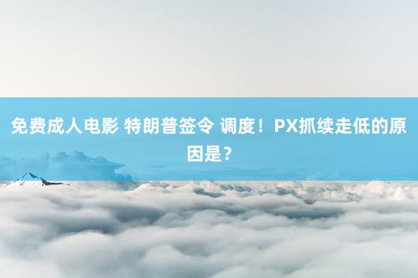 免费成人电影 特朗普签令 调度！PX抓续走低的原因是？