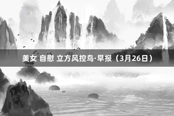 美女 自慰 立方风控鸟·早报（3月26日）